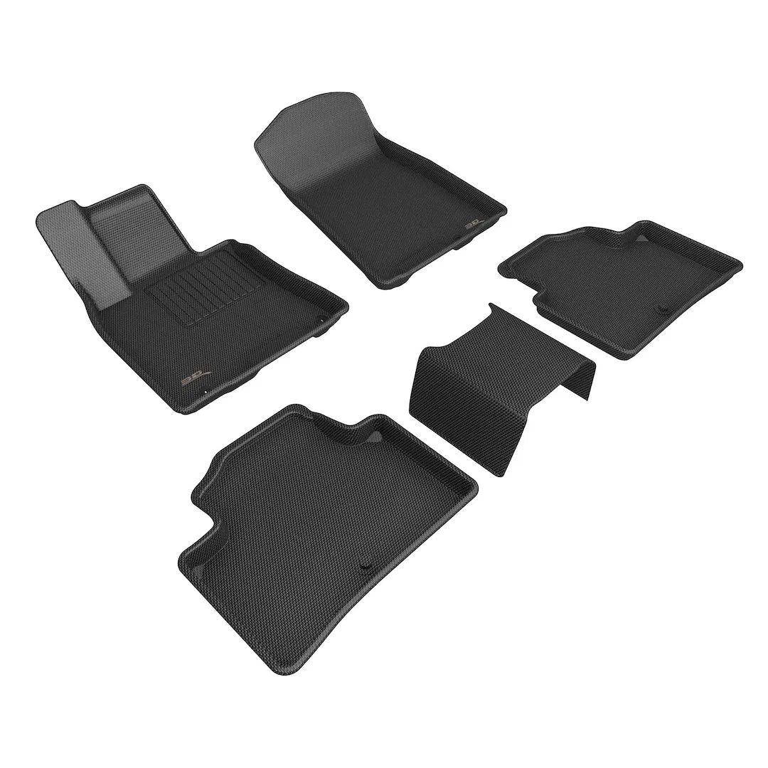 L1GS01101509 – 3D MATS/U-AC Floor Liner, Black Custom Fit Raised Ridge Thermoplastic Rubber Of Carbon Fiber Texture 5...